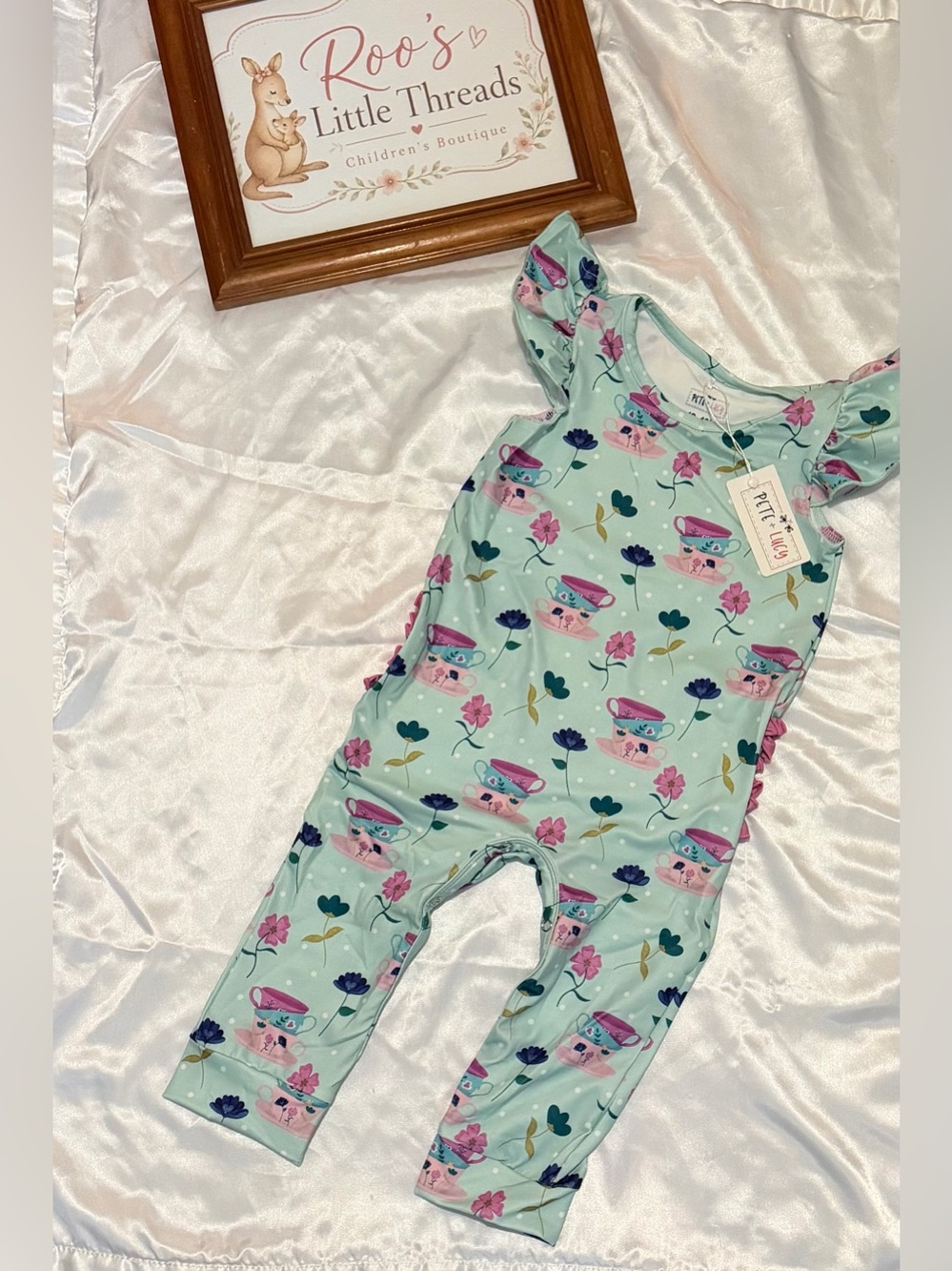 Pete + Lucy “Tea Party” One-Piece for Toddlers’ Size: 12-18M